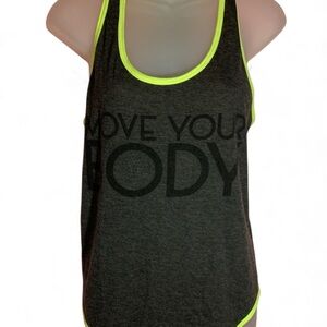 Hard Candy Charcoal and Neon Yellow Tank Top (item#10295)